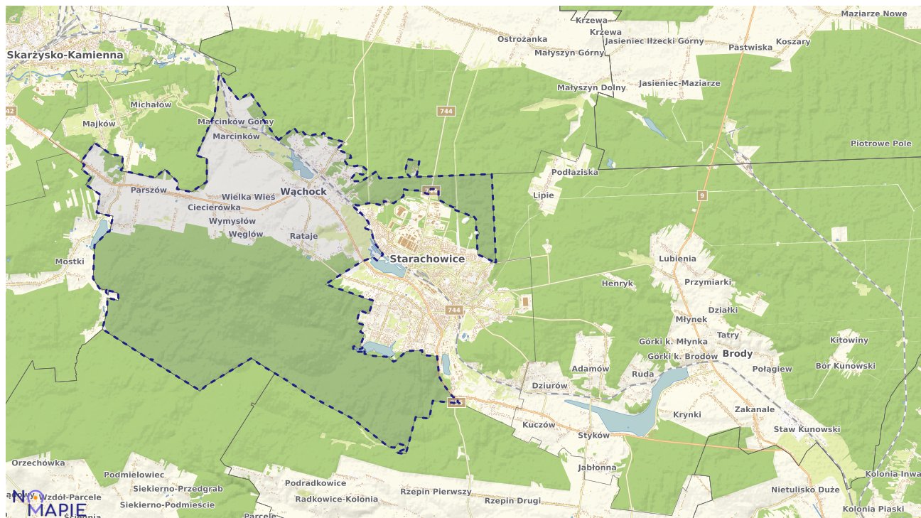 Mapa uzbrojenia terenu Wąchocka